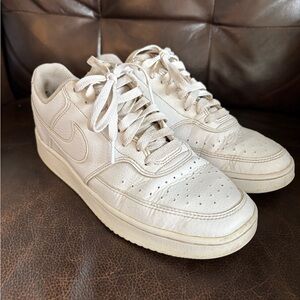Nike Women's White Court Vision Lows Leather Sneakers